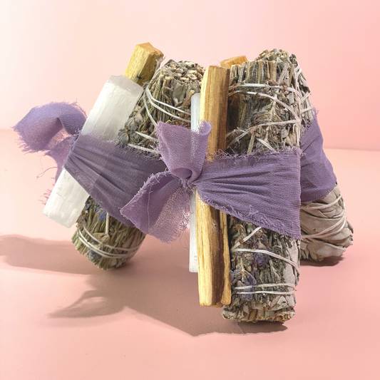 Lavender + White Sage Protection Bundle with Selenite and Palo Santo