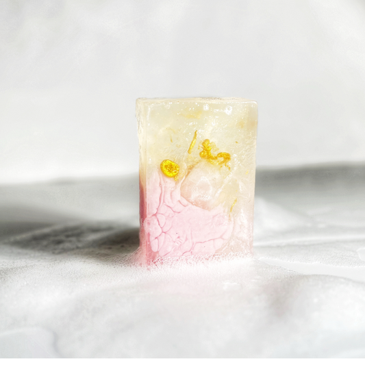 Spirited Sunset Gemstone Bar Soap in Wild Rose with Rose Quartz