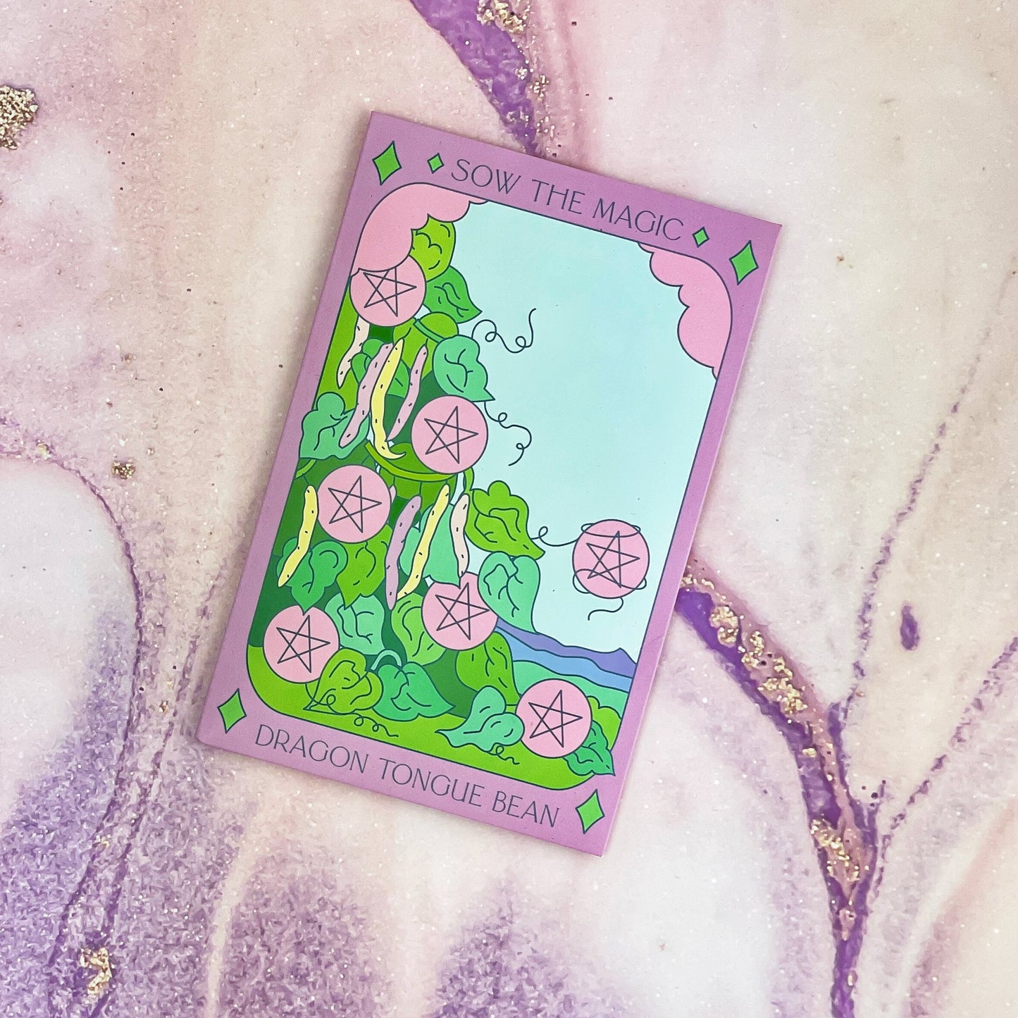 Dragon Tongue Bush Bean Tarot Seed Packet