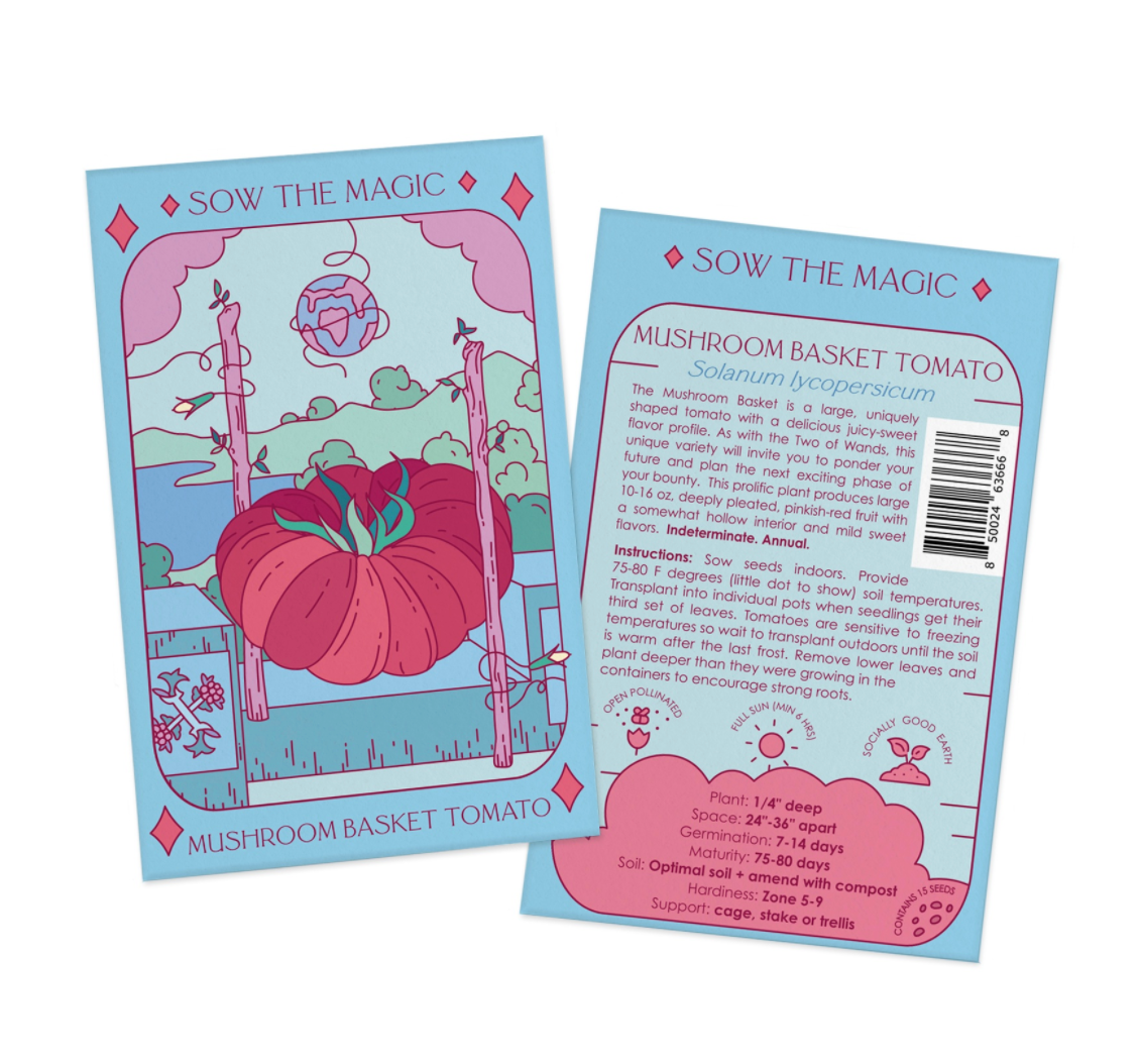 Mushroom Basket Tomato Tarot Seed Packet