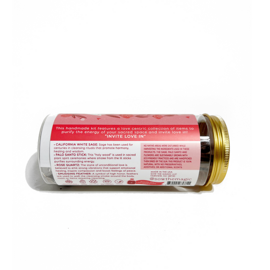 Love Ritual Kit With Rose Quartz, Palo Santo + Sage