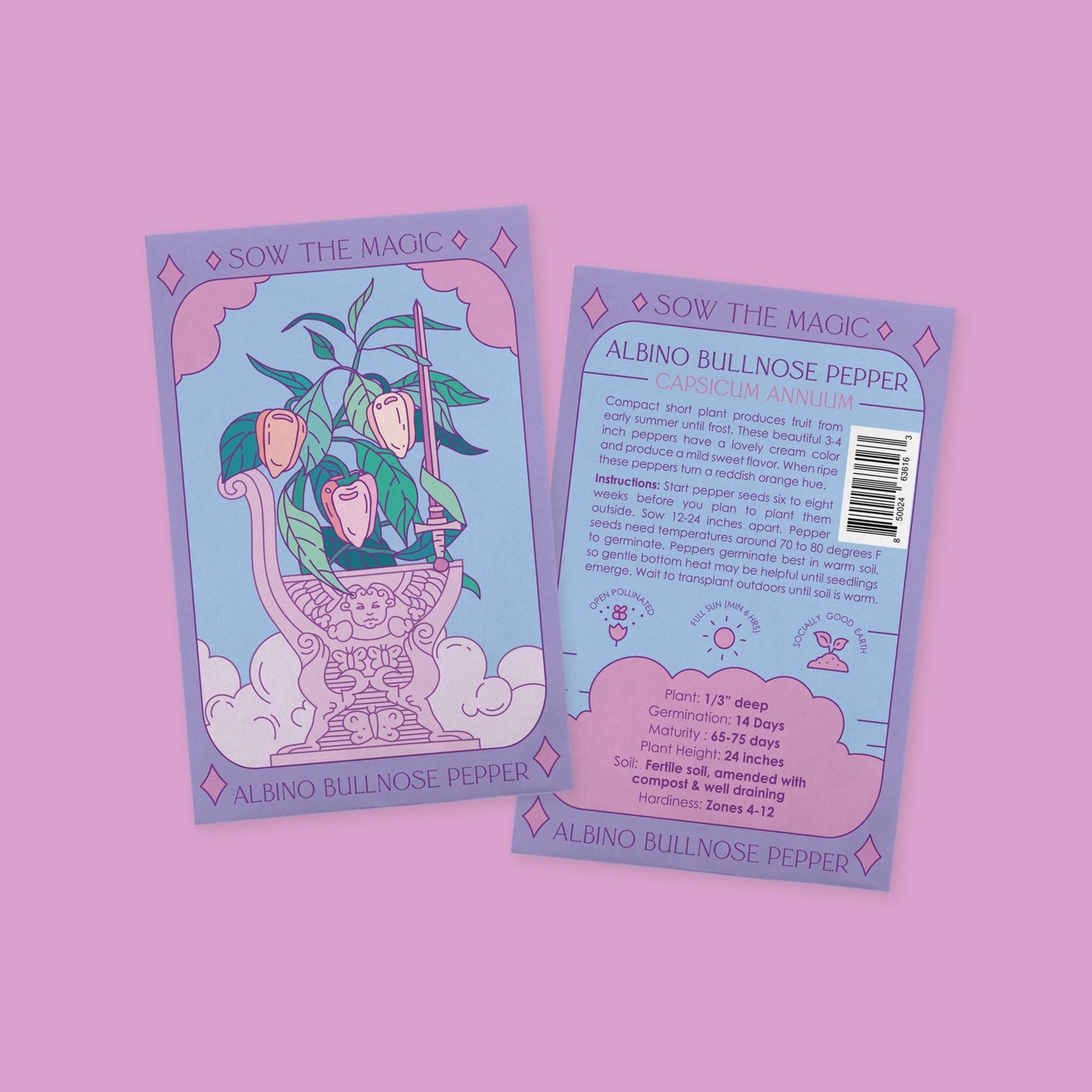 Albino Bullnose Pepper Tarot Seed Packet