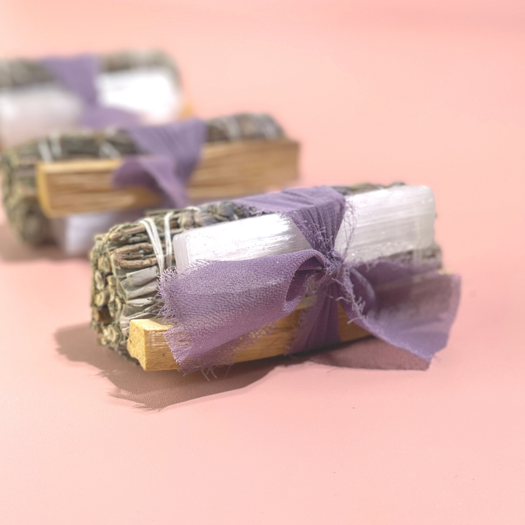 Lavender + White Sage Protection Bundle with Selenite and Palo Santo