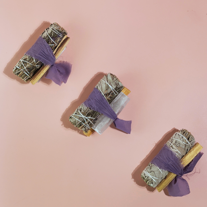 Lavender + White Sage Protection Bundle with Selenite and Palo Santo