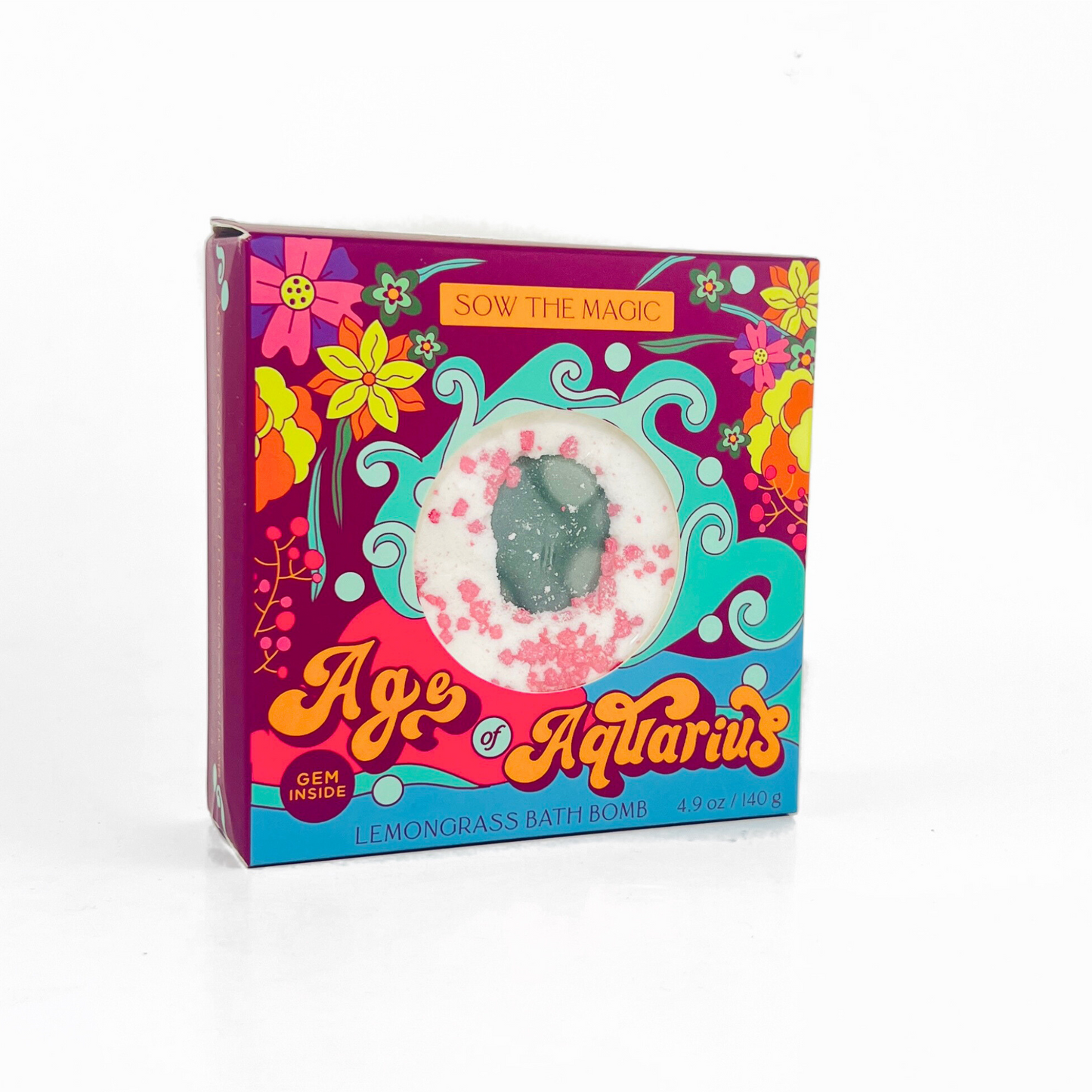 Age of Aquarius Lemongrass Bath Bomb with Aventurine