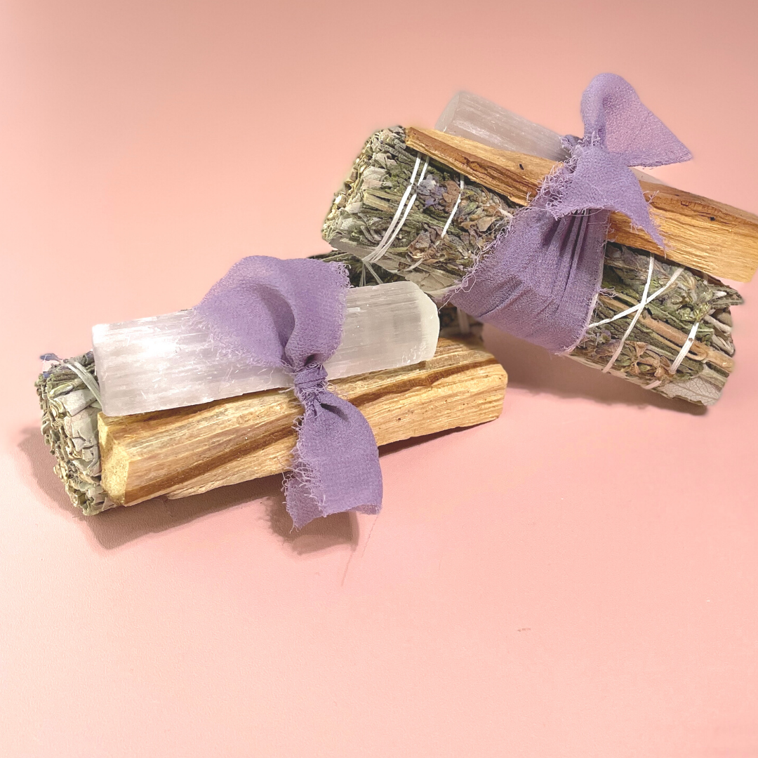 Lavender + White Sage Protection Bundle with Selenite and Palo Santo