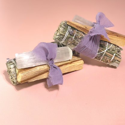 Lavender + White Sage Protection Bundle with Selenite and Palo Santo