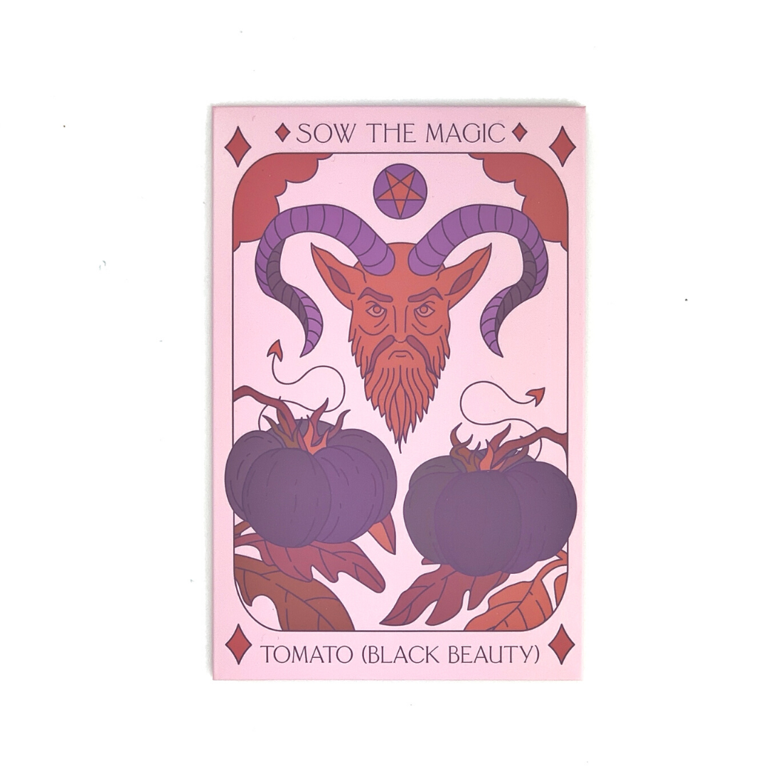 Black Beauty Tomato Tarot Seed Packet