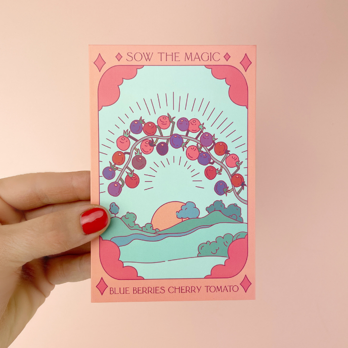 Blueberries Cherry Tomato Tarot Seed Packet