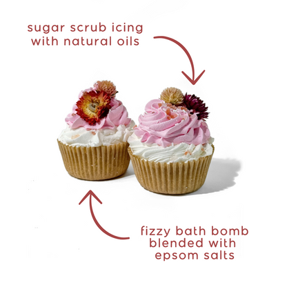 Peppermint Flowers Cupcake Bath Bomb