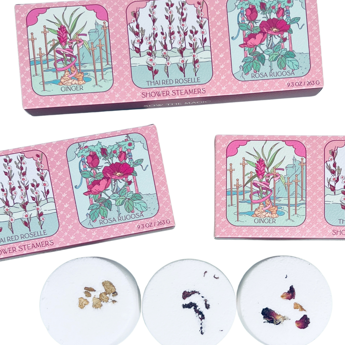Floral Tarot Shower Steamer Trio With Botanicals