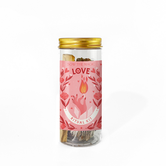 Love Ritual Kit With Rose Quartz, Palo Santo + Sage