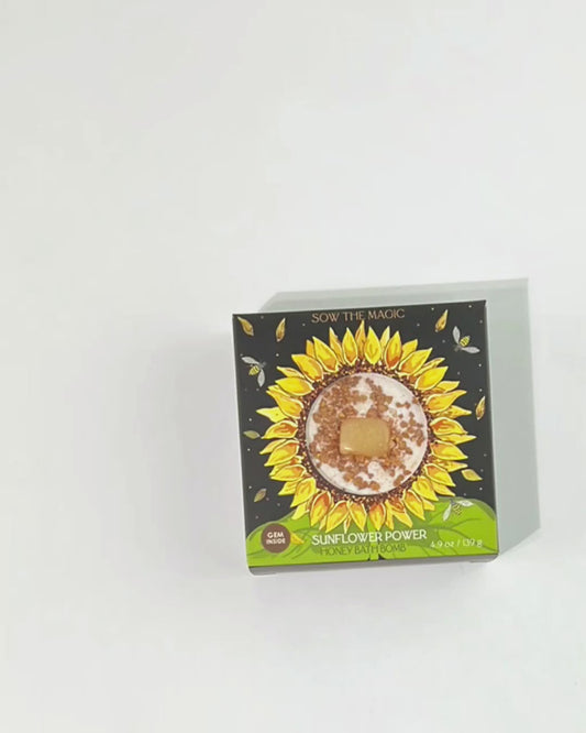 Sunflower Power Honey Bath Bomb with Amber